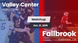 Matchup: Valley Center High vs. Fallbrook  2016