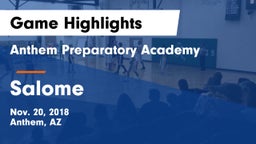 Anthem Preparatory Academy vs Salome Game Highlights - Nov. 20, 2018