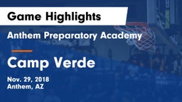 Anthem Preparatory Academy vs Camp Verde Game Highlights - Nov. 29, 2018