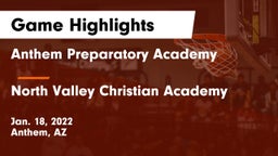 Anthem Preparatory Academy vs North Valley Christian Academy Game Highlights - Jan. 18, 2022