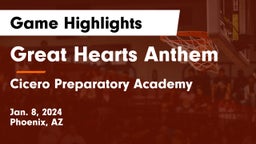 Great Hearts Anthem vs Cicero Preparatory Academy Game Highlights - Jan. 8, 2024
