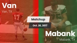 Matchup: Van  vs. Mabank  2017