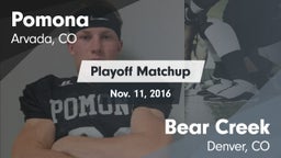 Matchup: Pomona  vs. Bear Creek  2016