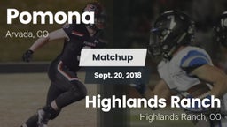 Matchup: Pomona  vs. Highlands Ranch  2018