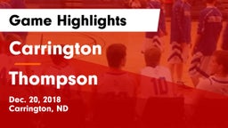 Carrington  vs Thompson Game Highlights - Dec. 20, 2018