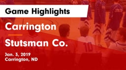Carrington  vs Stutsman Co. Game Highlights - Jan. 3, 2019