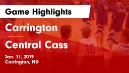 Carrington  vs Central Cass  Game Highlights - Jan. 11, 2019