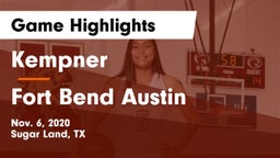 Kempner  vs Fort Bend Austin  Game Highlights - Nov. 6, 2020