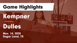 Kempner  vs Dulles  Game Highlights - Nov. 14, 2020