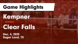 Kempner  vs Clear Falls  Game Highlights - Dec. 4, 2020