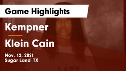 Kempner  vs Klein Cain  Game Highlights - Nov. 12, 2021