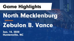 North Mecklenburg  vs Zebulon B. Vance  Game Highlights - Jan. 14, 2020