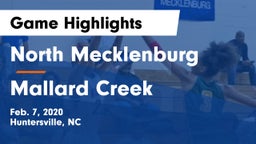 North Mecklenburg  vs Mallard Creek  Game Highlights - Feb. 7, 2020