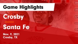 Crosby  vs Santa Fe  Game Highlights - Nov. 9, 2021