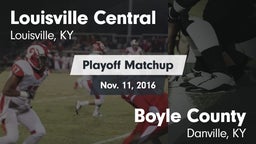 Matchup: Central  vs. Boyle County  2016