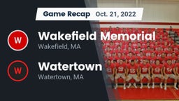 Recap: Wakefield Memorial  vs. Watertown  2022