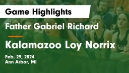 Father Gabriel Richard  vs Kalamazoo Loy Norrix Game Highlights - Feb. 29, 2024