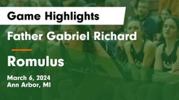Father Gabriel Richard  vs Romulus  Game Highlights - March 6, 2024