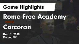 Rome Free Academy  vs Corcoran  Game Highlights - Dec. 1, 2018