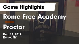 Rome Free Academy  vs Proctor  Game Highlights - Dec. 17, 2019