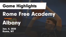 Rome Free Academy  vs Albany  Game Highlights - Jan. 4, 2020
