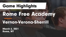 Rome Free Academy  vs Vernon-Verona-Sherrill  Game Highlights - March 6, 2021