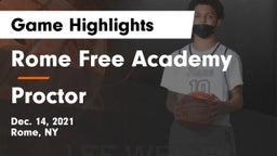 Rome Free Academy  vs Proctor  Game Highlights - Dec. 14, 2021
