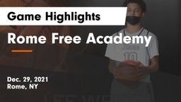 Rome Free Academy  Game Highlights - Dec. 29, 2021