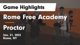 Rome Free Academy  vs Proctor  Game Highlights - Jan. 31, 2023