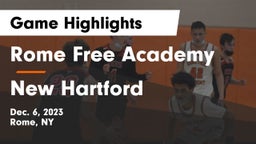 Rome Free Academy  vs New Hartford  Game Highlights - Dec. 6, 2023