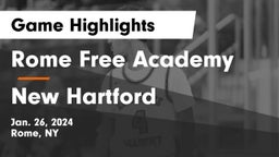 Rome Free Academy  vs New Hartford  Game Highlights - Jan. 26, 2024