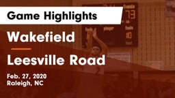 Wakefield  vs Leesville Road  Game Highlights - Feb. 27, 2020