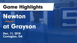 Newton  vs at Grayson  Game Highlights - Dec. 11, 2018