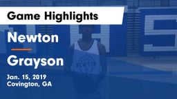 Newton  vs Grayson  Game Highlights - Jan. 15, 2019