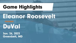 Eleanor Roosevelt  vs DuVal  Game Highlights - Jan. 26, 2023