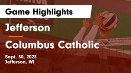 Jefferson  vs Columbus Catholic   Game Highlights - Sept. 30, 2023