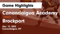 Canandaigua Academy  vs Brockport  Game Highlights - Dec. 12, 2023