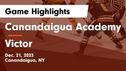 Canandaigua Academy  vs Victor  Game Highlights - Dec. 21, 2023