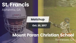 Matchup: St. Francis High vs. Mount Paran Christian School 2017