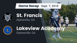 Recap: St. Francis  vs. Lakeview Academy  2018