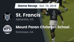 Recap: St. Francis  vs. Mount Paran Christian School 2018