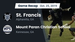 Recap: St. Francis  vs. Mount Paran Christian School 2019