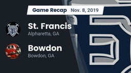 Recap: St. Francis  vs. Bowdon  2019