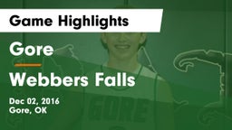 Gore  vs Webbers Falls Game Highlights - Dec 02, 2016