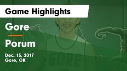 Gore  vs Porum Game Highlights - Dec. 15, 2017