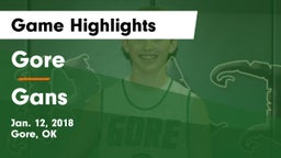 Gore  vs Gans Game Highlights - Jan. 12, 2018