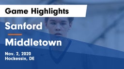 Sanford  vs Middletown Game Highlights - Nov. 2, 2020