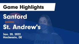 Sanford  vs St. Andrew's  Game Highlights - Jan. 20, 2022