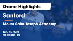 Sanford  vs Mount Saint Joseph Academy Game Highlights - Jan. 15, 2023