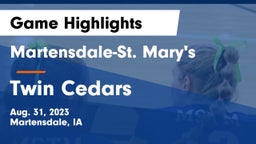 Martensdale-St. Mary's  vs Twin Cedars Game Highlights - Aug. 31, 2023